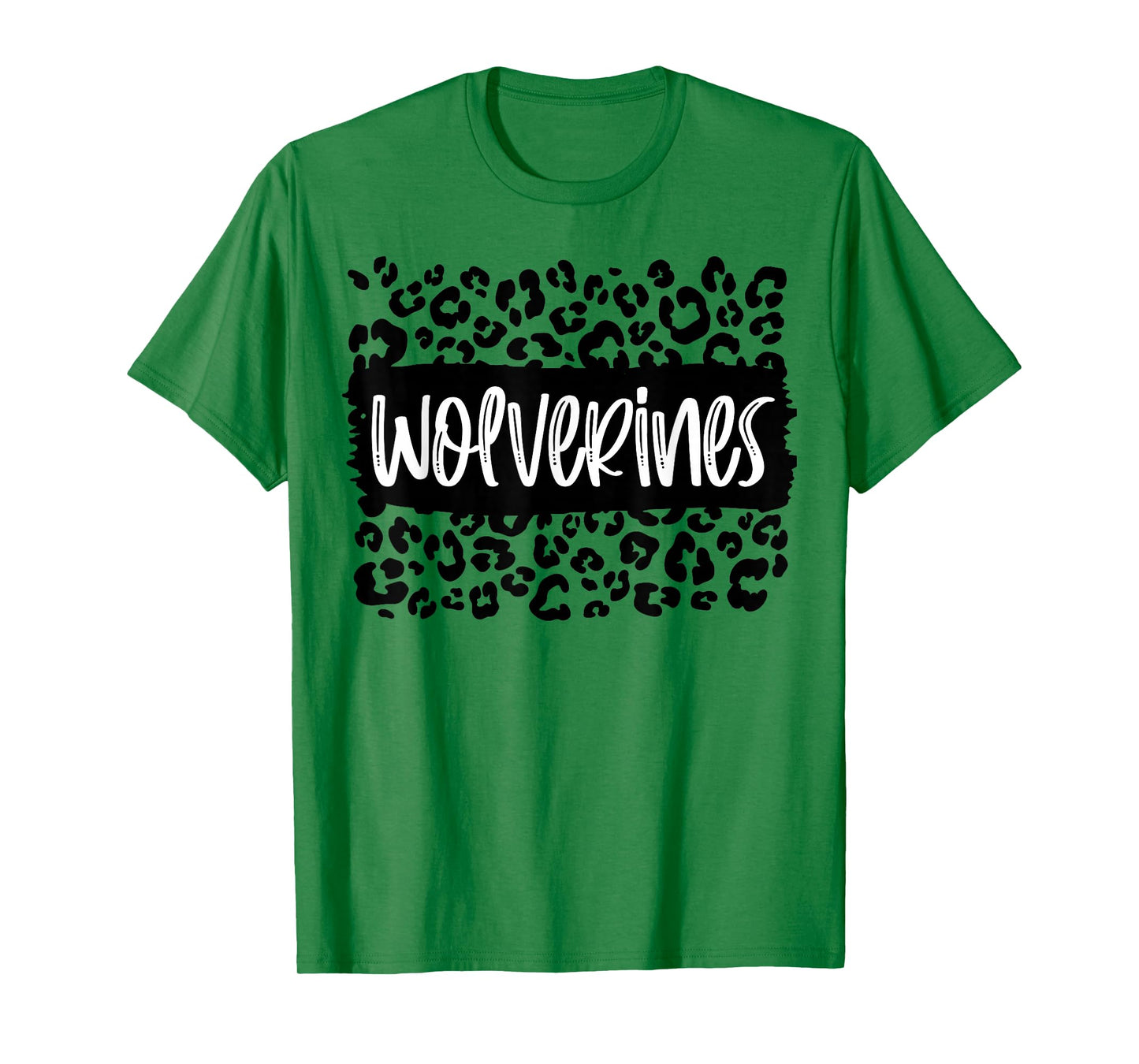 Wolverines Team Mascot School Spirit Game Night Leopard T-Shirt