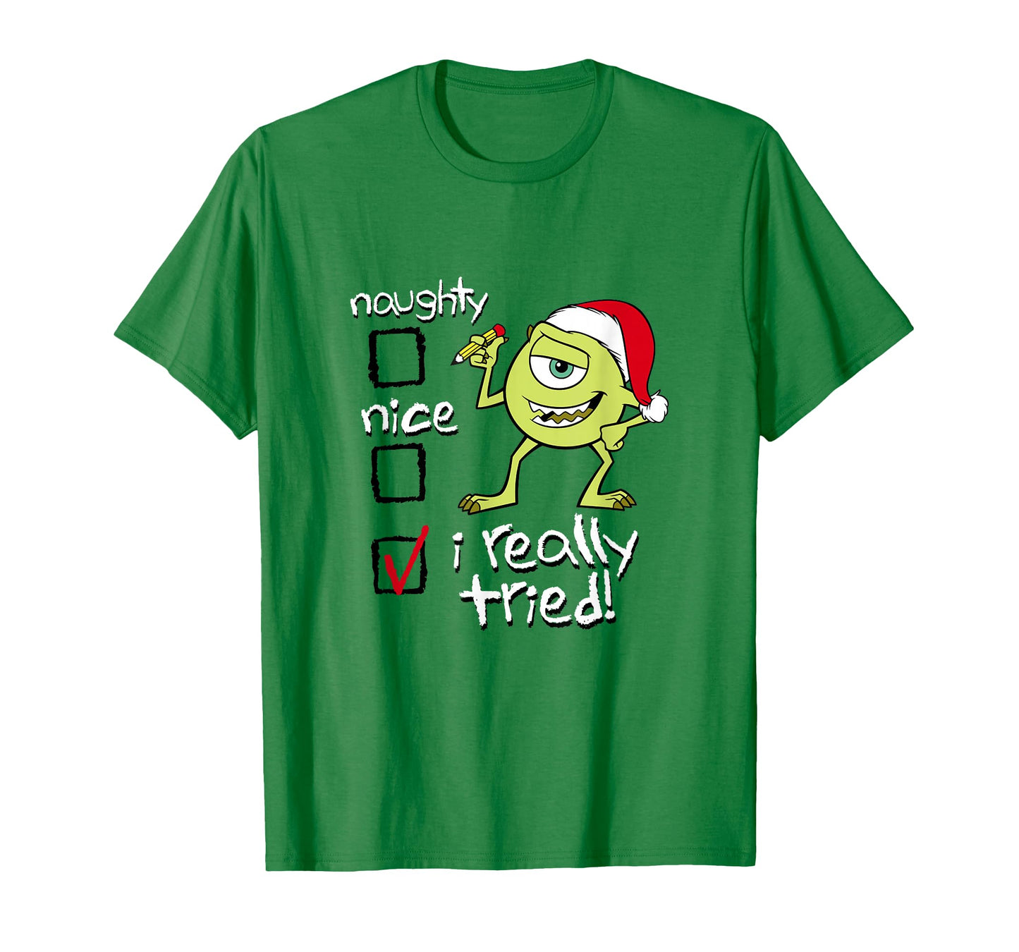 Disney Pixar Monsters, Inc. Christmas I Really Tried! Mike T-Shirt