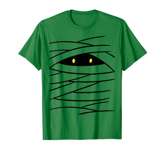 Mummy Costume Easy Haloween Funny Boy Wrap Face Monster Eyes T-Shirt