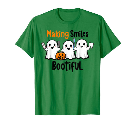 Making Smiles Bootiful Halloween Funny Ghost Dentist Dental T-Shirt