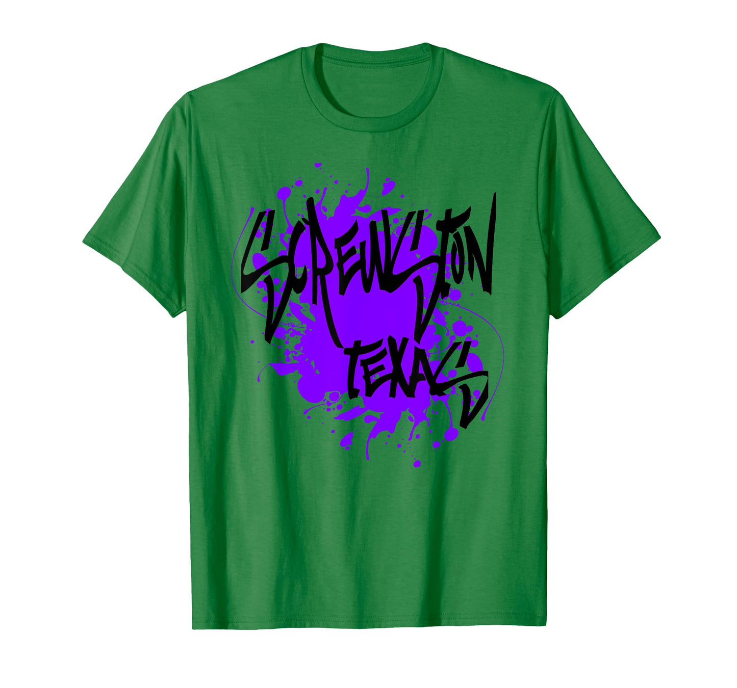 Screwston Texas Houston Design with Purple Paint Splatter T-Shirt