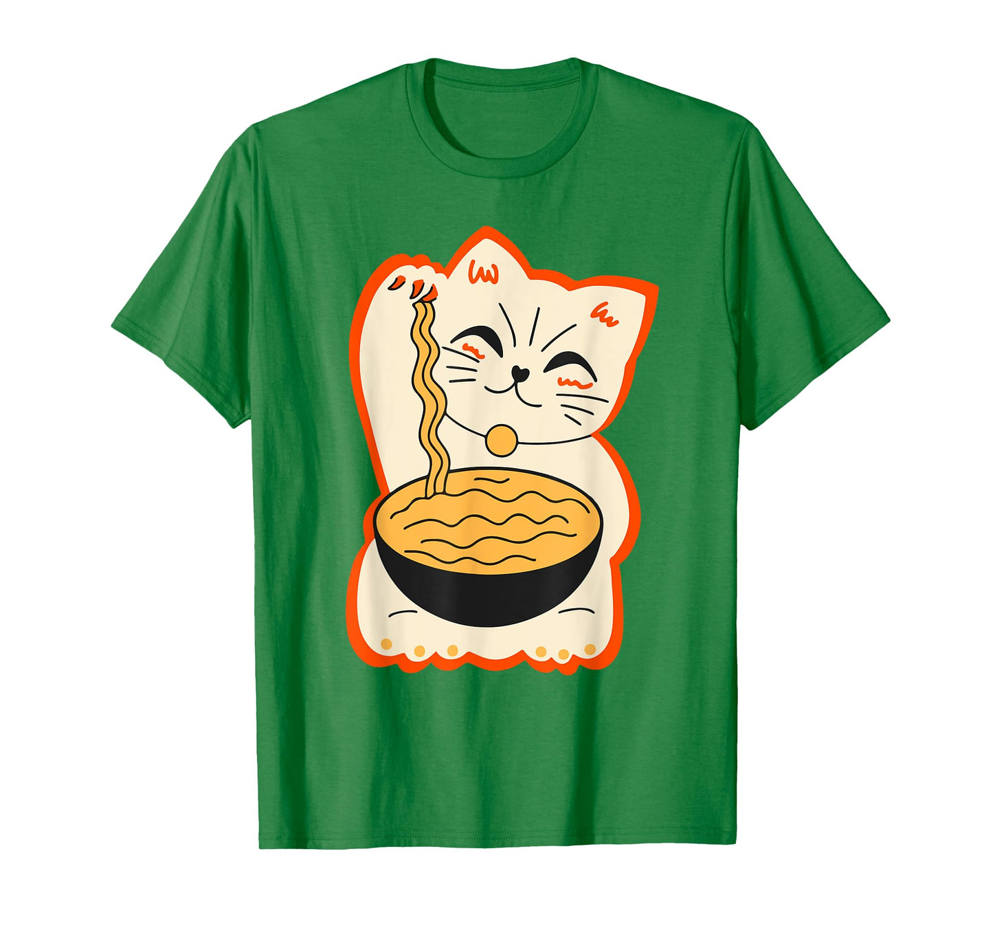 Cute Cat Ramen Teen Girl Women Funny Japanese Neko Kawaii T-Shirt