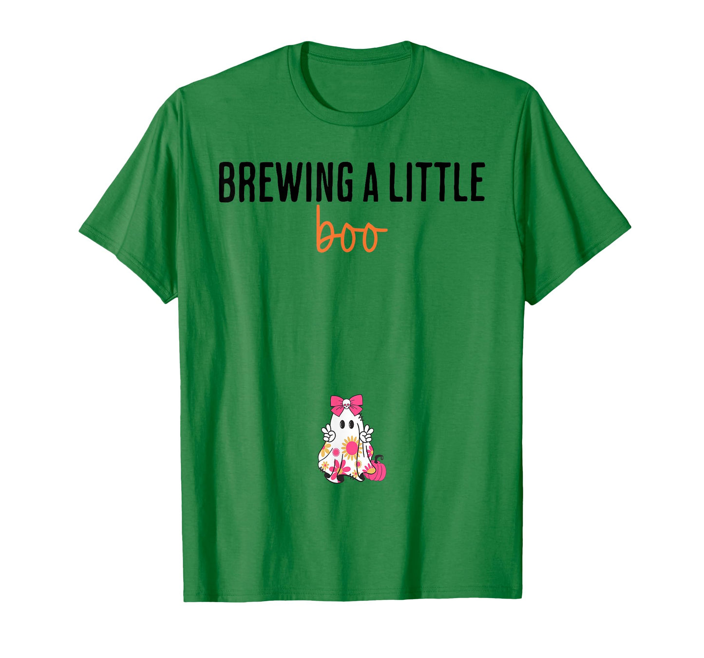 Brewing A Little Boo Funny Maternity Halloween Ghost T-Shirt