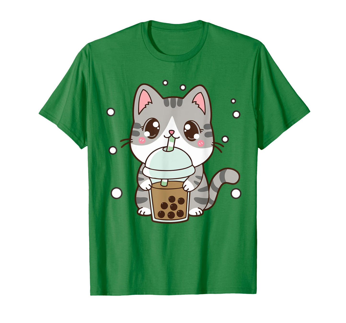 Cat Boba Bubble Tea Cute Kawaii Anime Teen Girl Kids Graphic T-Shirt