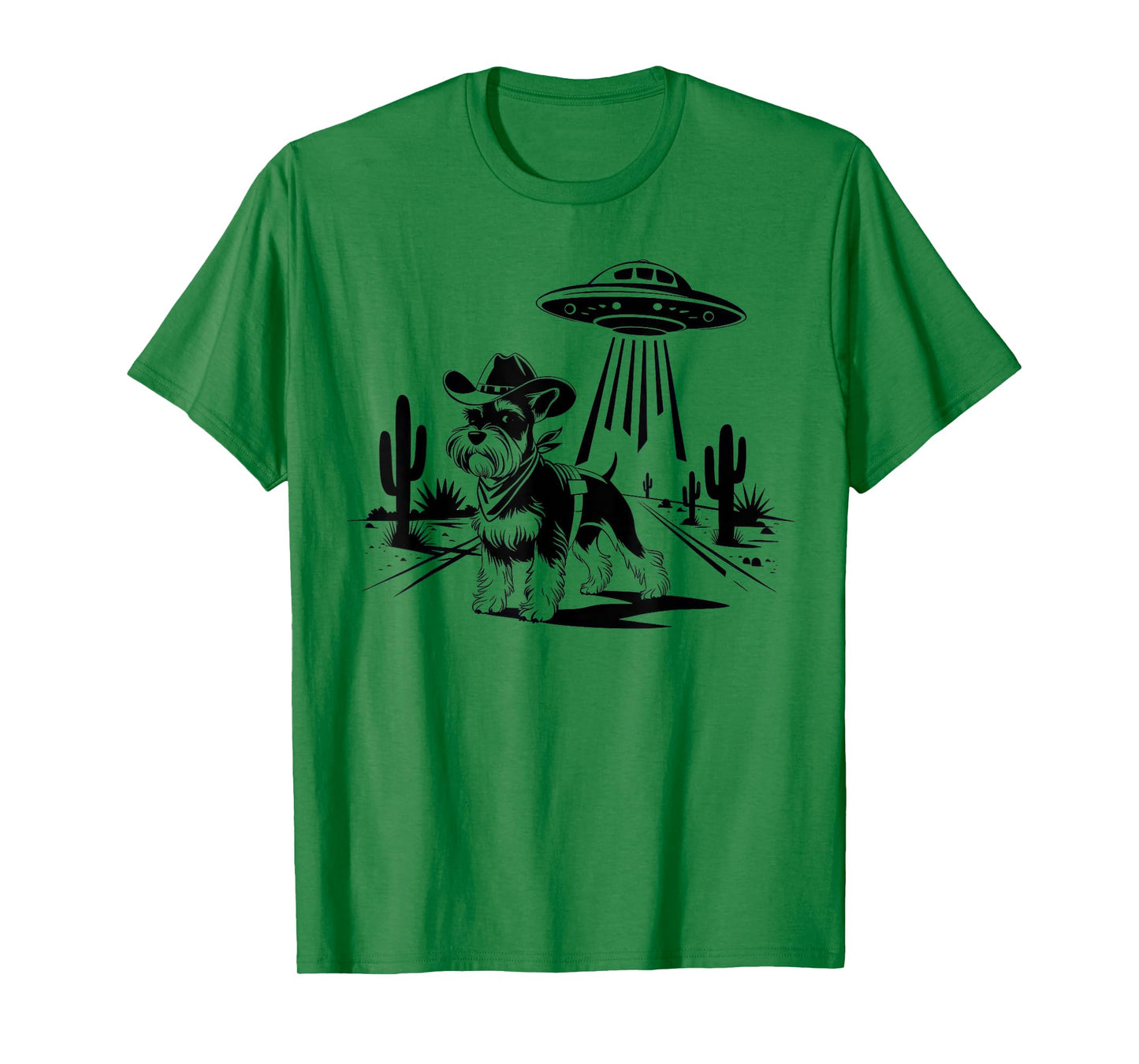 Schnauzer TShirt Schnauzer Vintage Shirt UFO Western Retro T-Shirt