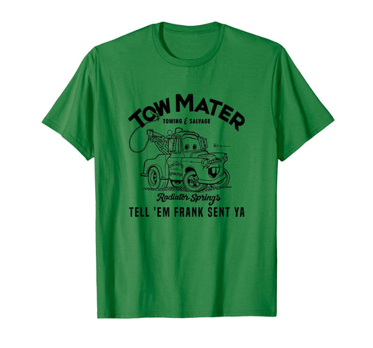 Disney Pixar Cars Tow Mater Towing & Salvage Outline Logo T-Shirt