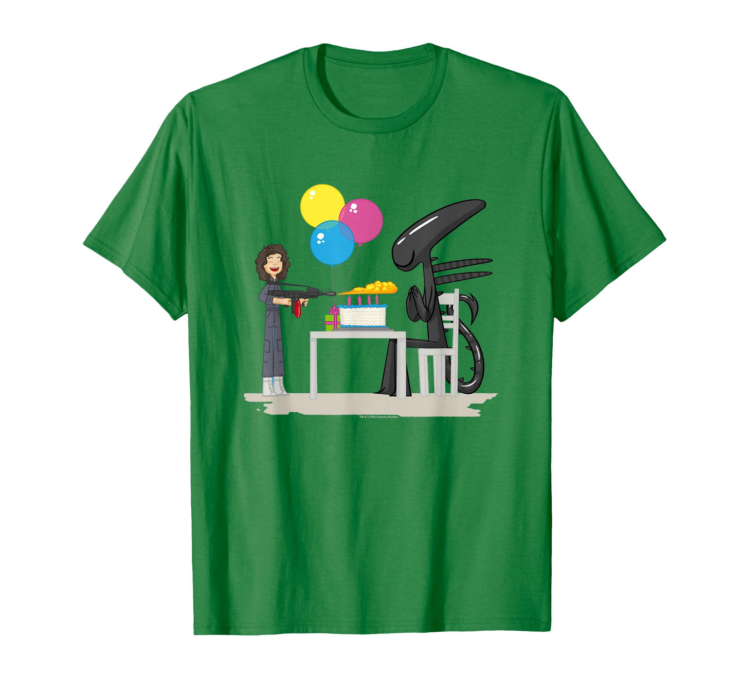 Aliens Happy Birthday Xen Cute Animated Big Chest Logo T-Shirt