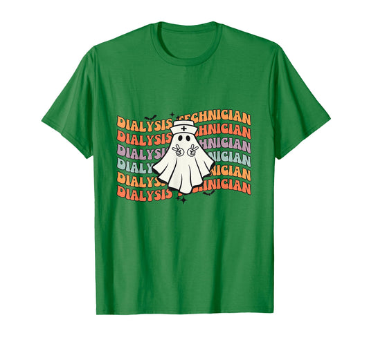 Groovy Dialysis Technician Boo Ghost Halloween Costumes T-Shirt