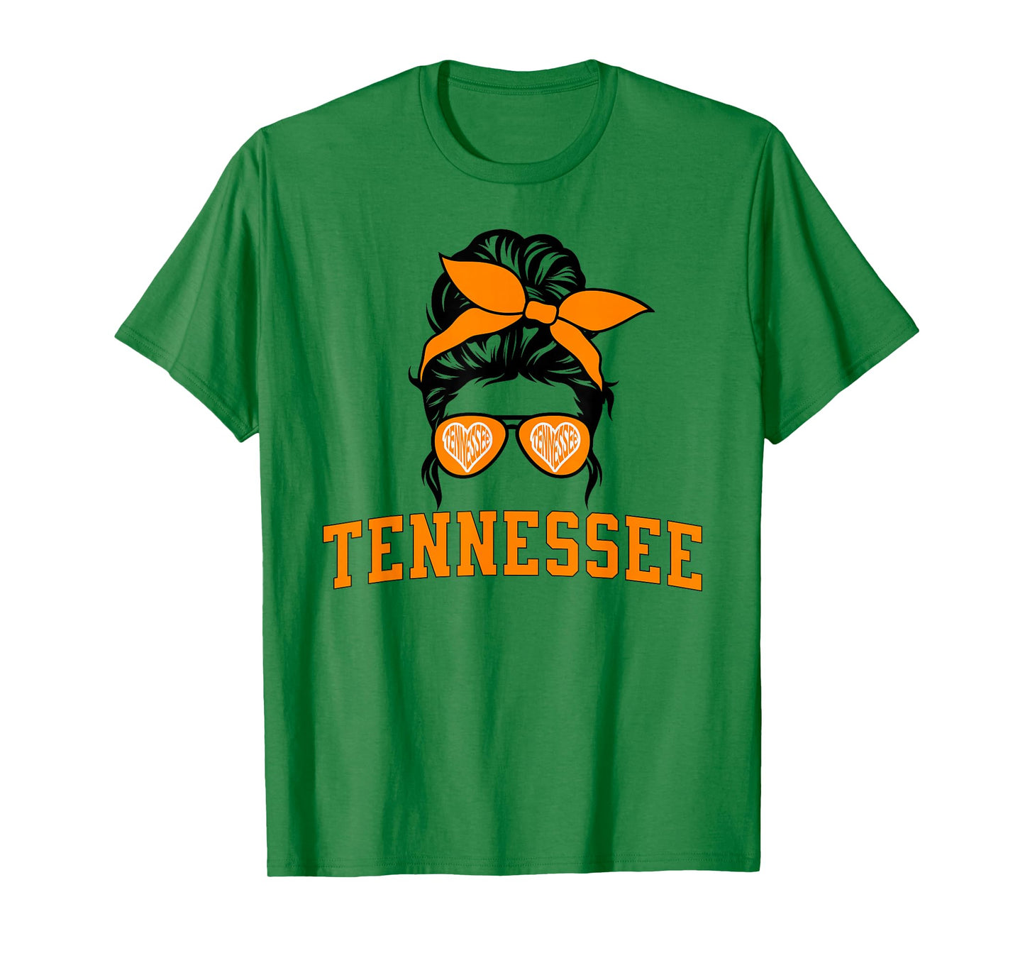 Tennessee State Women's Kids TN Orange Fan Messy Bun Hair T-Shirt