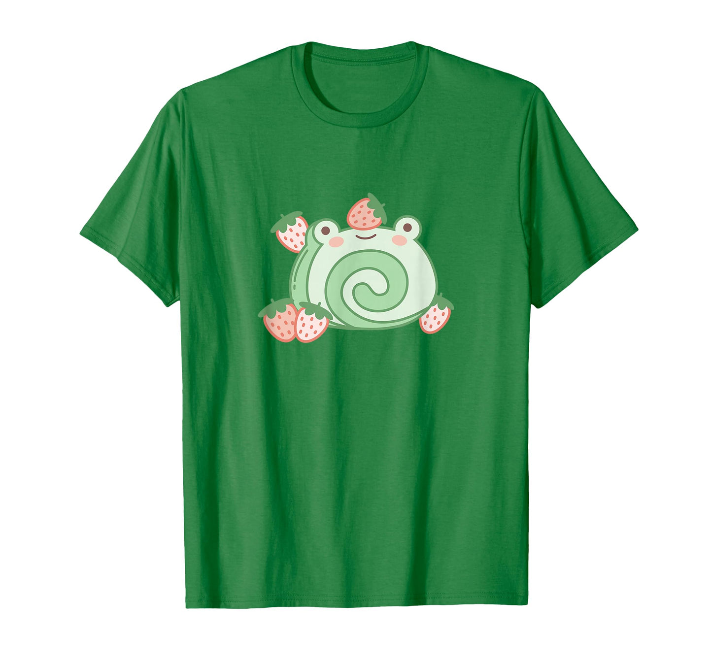 Cute Frog Strawberry Cake Kawaii Aesthetic Pink T-Shirt