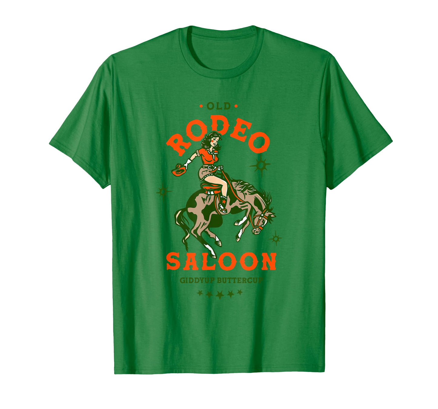 Old Rodeo Saloon: Giddyup Buttercup. Retro Cowgirl & Horse T-Shirt