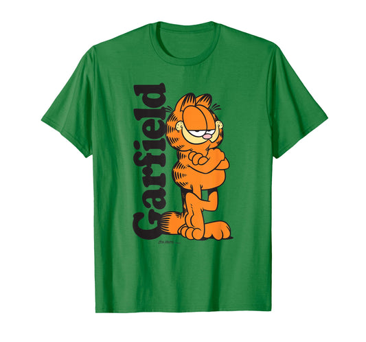 Garfield Leaning Against Logo Cartoon Cat T-Shirt