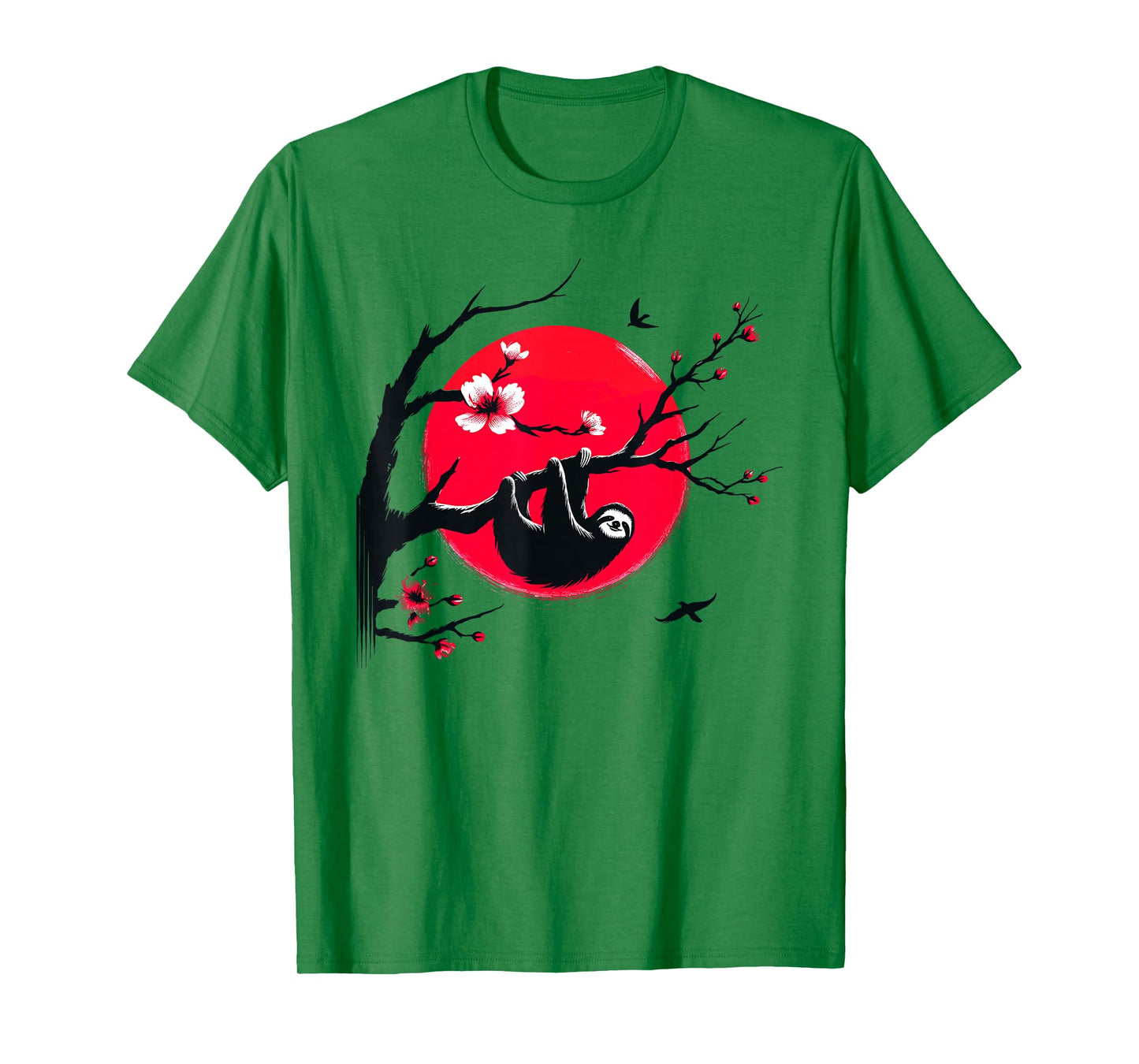 Kawaii Sloth Anime Japan Sakura Novelty Cute Funny Sloth T-Shirt