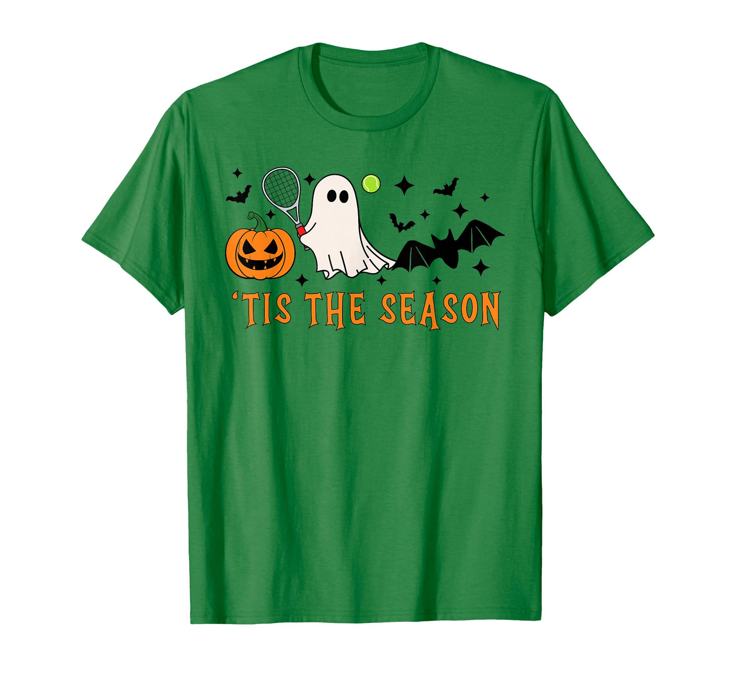 Tis The Season Tennis Halloween Spooky Ghost Pumpkin T-Shirt