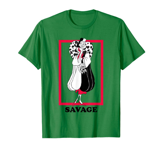 Disney 101 Dalmatians Savage Cruella De Vil Sassy Portrait T-Shirt