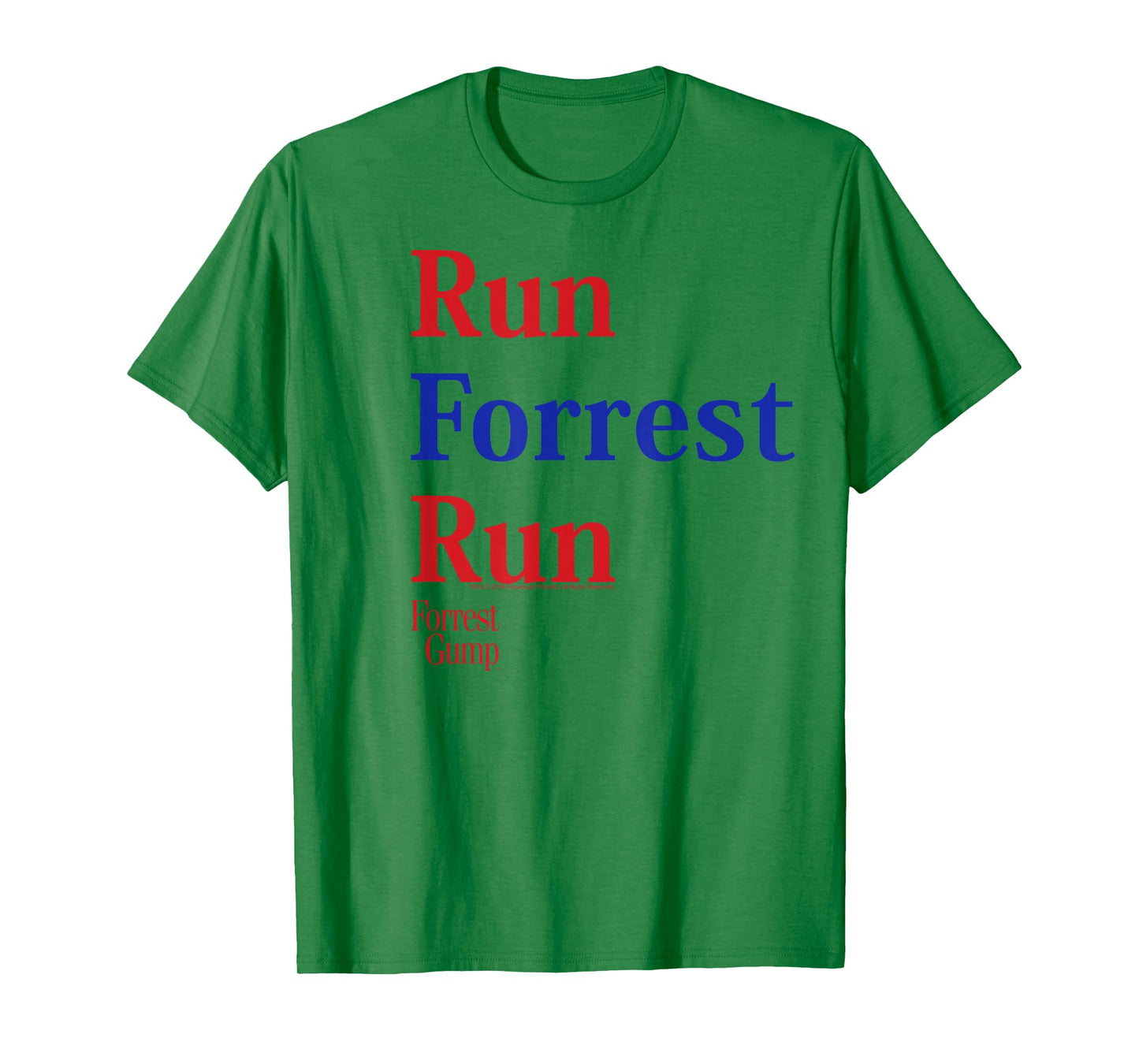 Forrest Gump Run Forrest Run Red and Blue Title Logo T-Shirt
