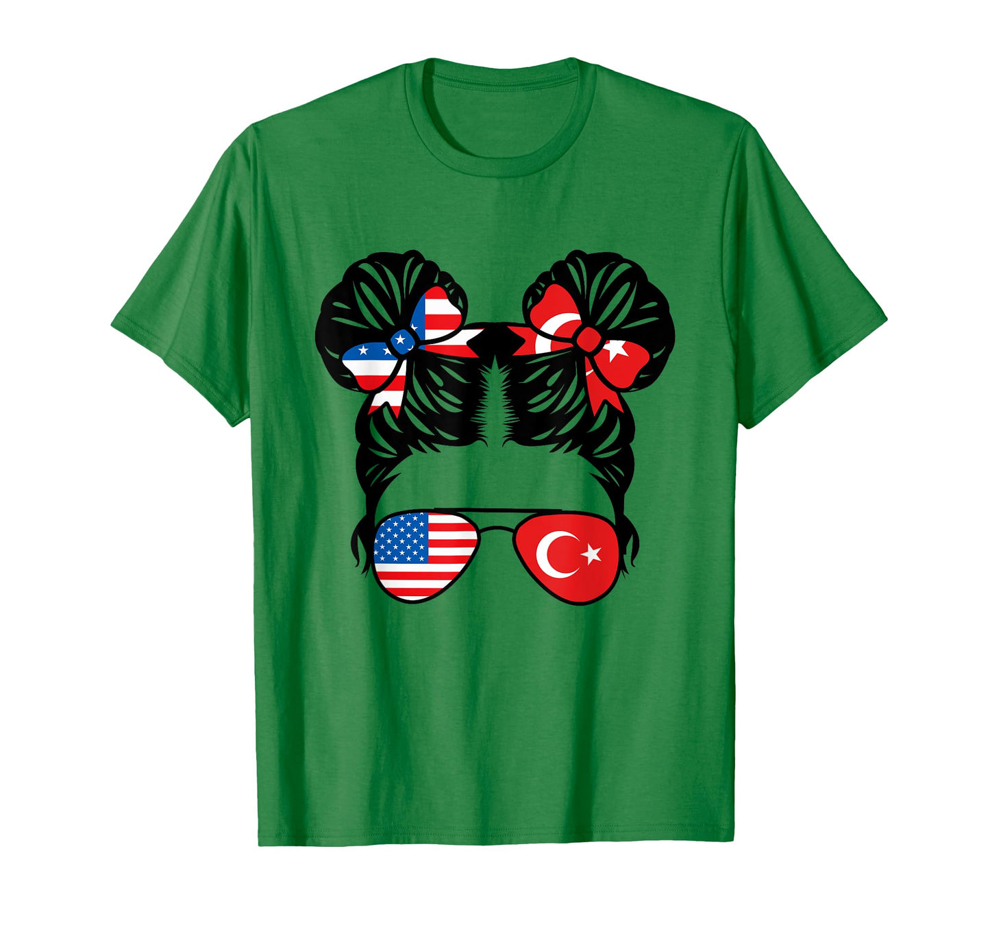 Half American Half Turkish Girl USA Turkey Flag Patriot T-Shirt