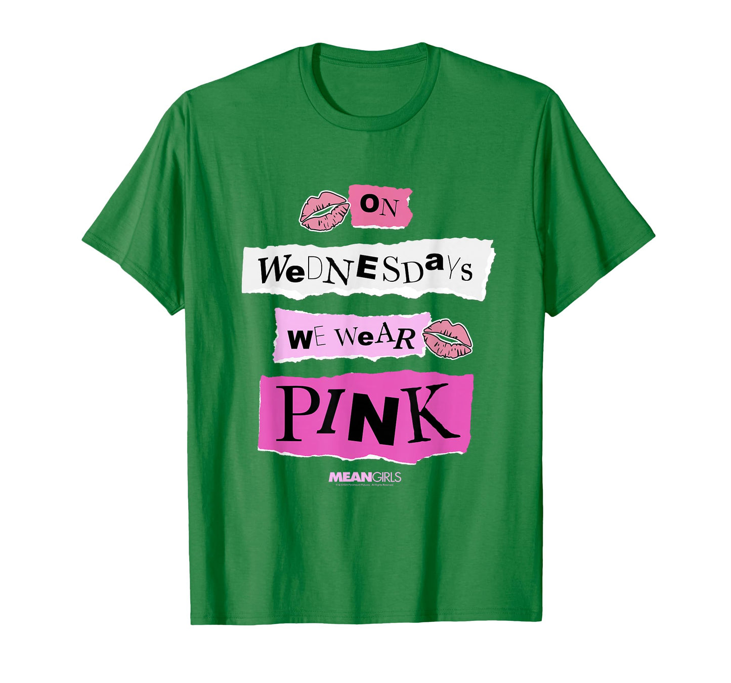 Mean Girls On Wednesdays We Wear Pink Cutout Collage Movie T-Shirt