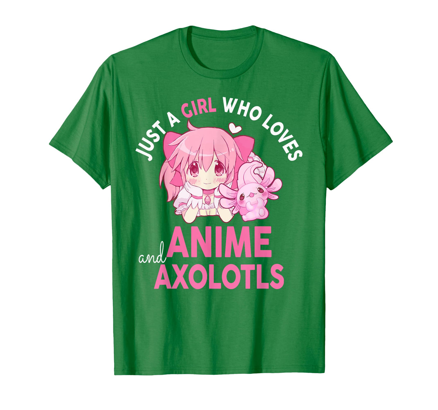 Girl Who Loves Anime Axolotls Cute Kawaii Teen Girls Kids T-Shirt