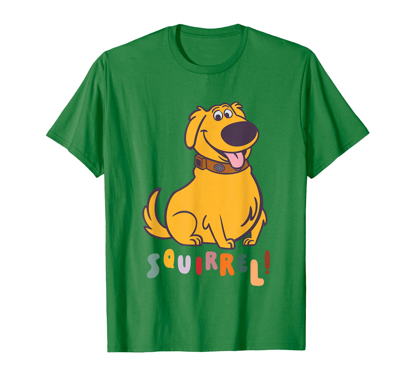 Disney Pixar Up Cute Dug Hunting Squirrel Big Chest Logo T-Shirt