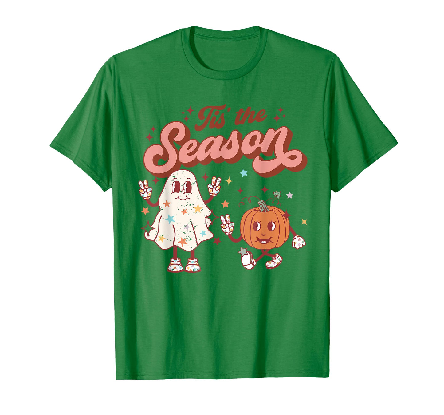 Tis' The Season Retro Halloween Party Funny Ghost Pumpkin T-Shirt
