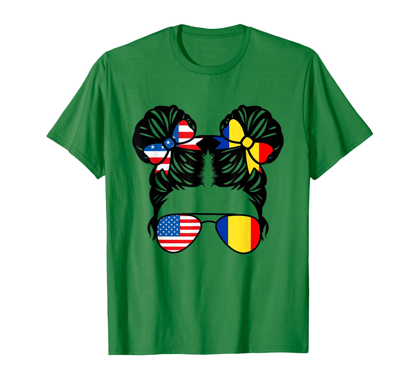 Half American Half Romanian Girl USA Romania Flag Patriot T-Shirt