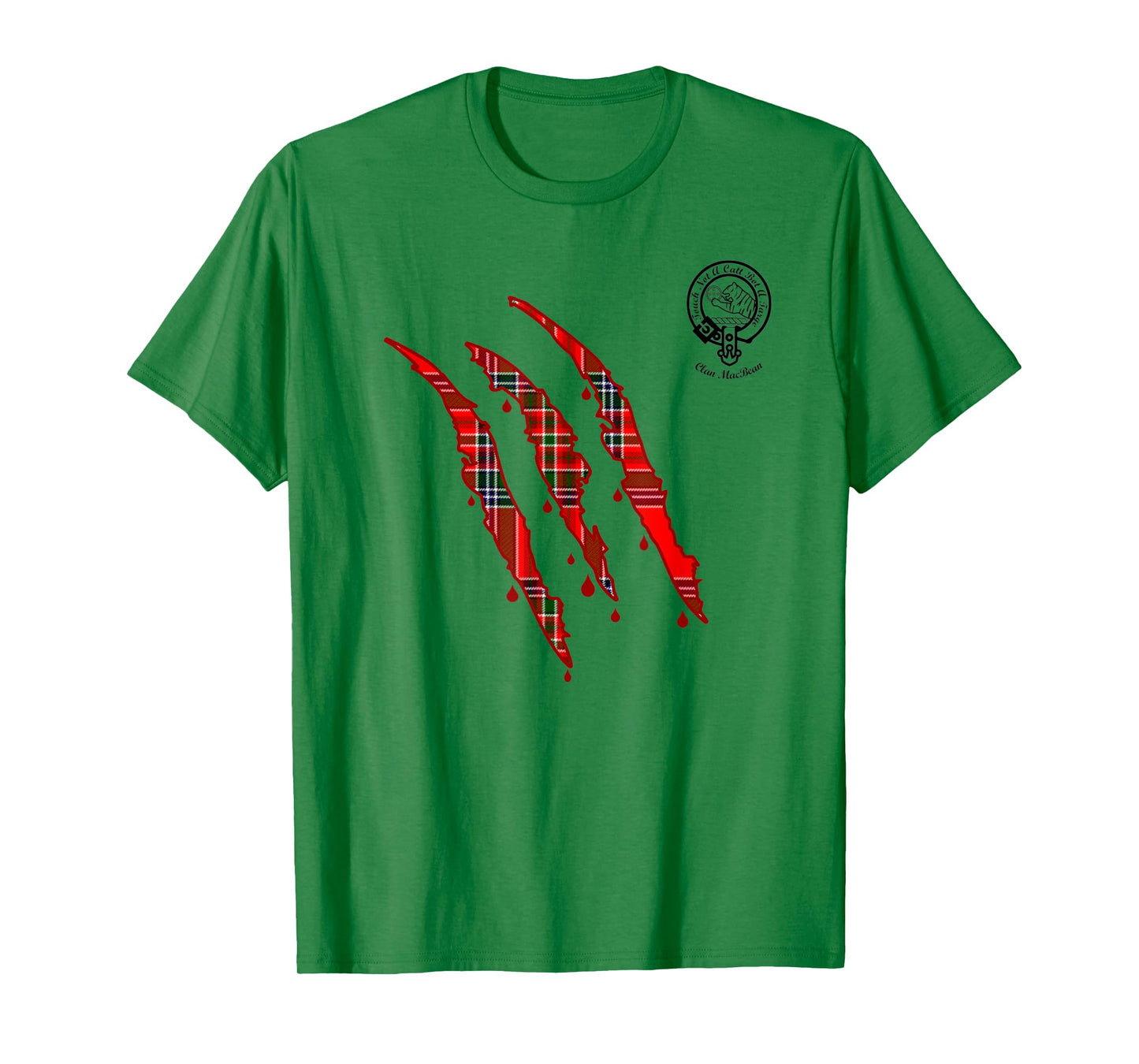 Clan MacBean Claw Marks Surname Tartan Crest T-Shirt