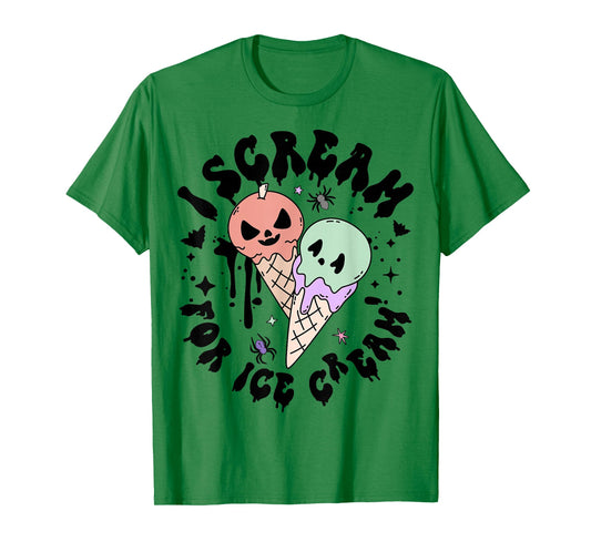 I Scream For Ice Cream Groovy Retro Halloween Costume Girls T-Shirt