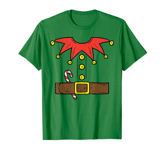 Elf Costume Christmas For Boys Kids Toddler Men Xmas T-Shirt
