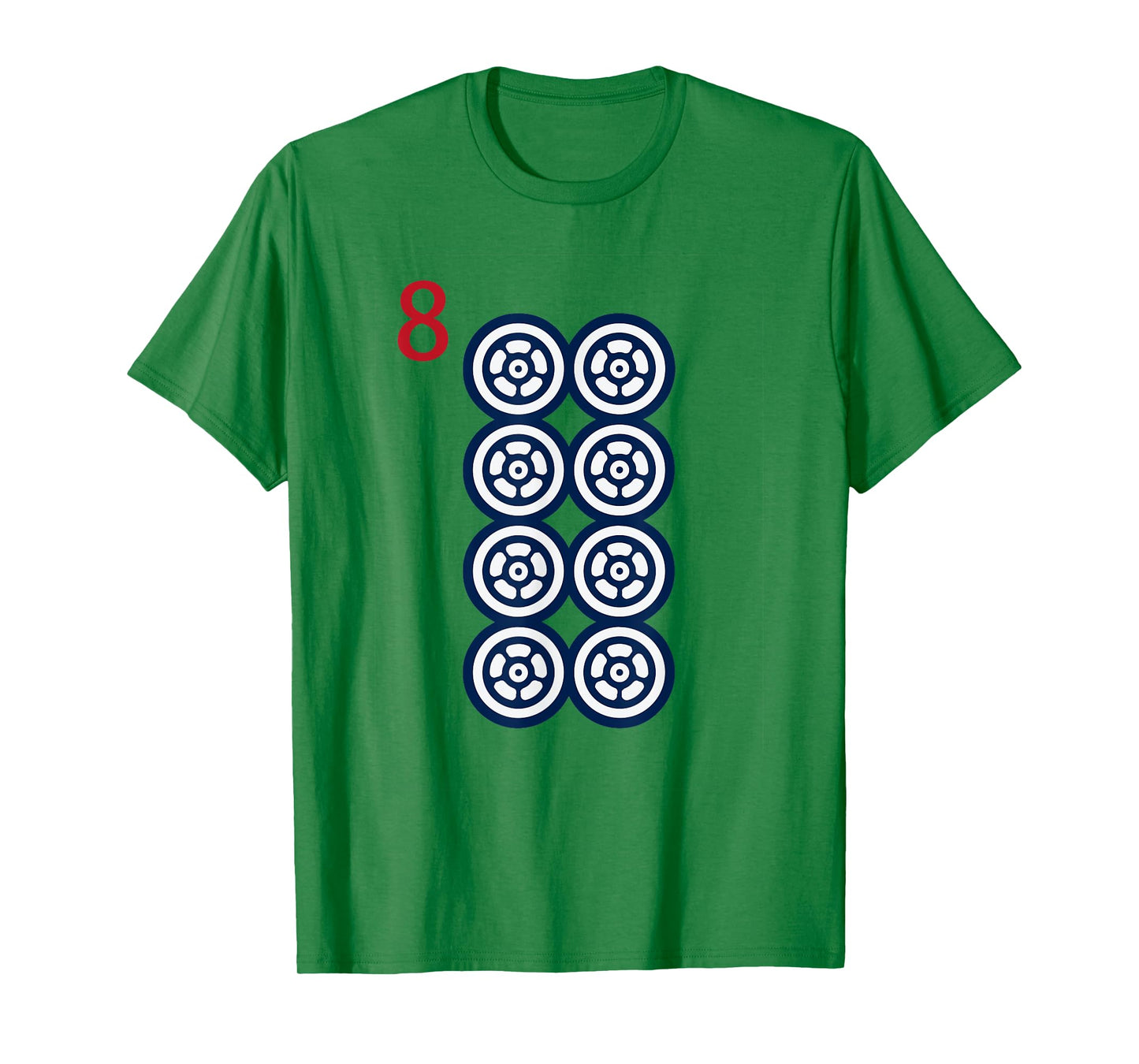 Chinese Mah Jong Dots Pinzu Eight Tile Mahjong Costume T-Shirt