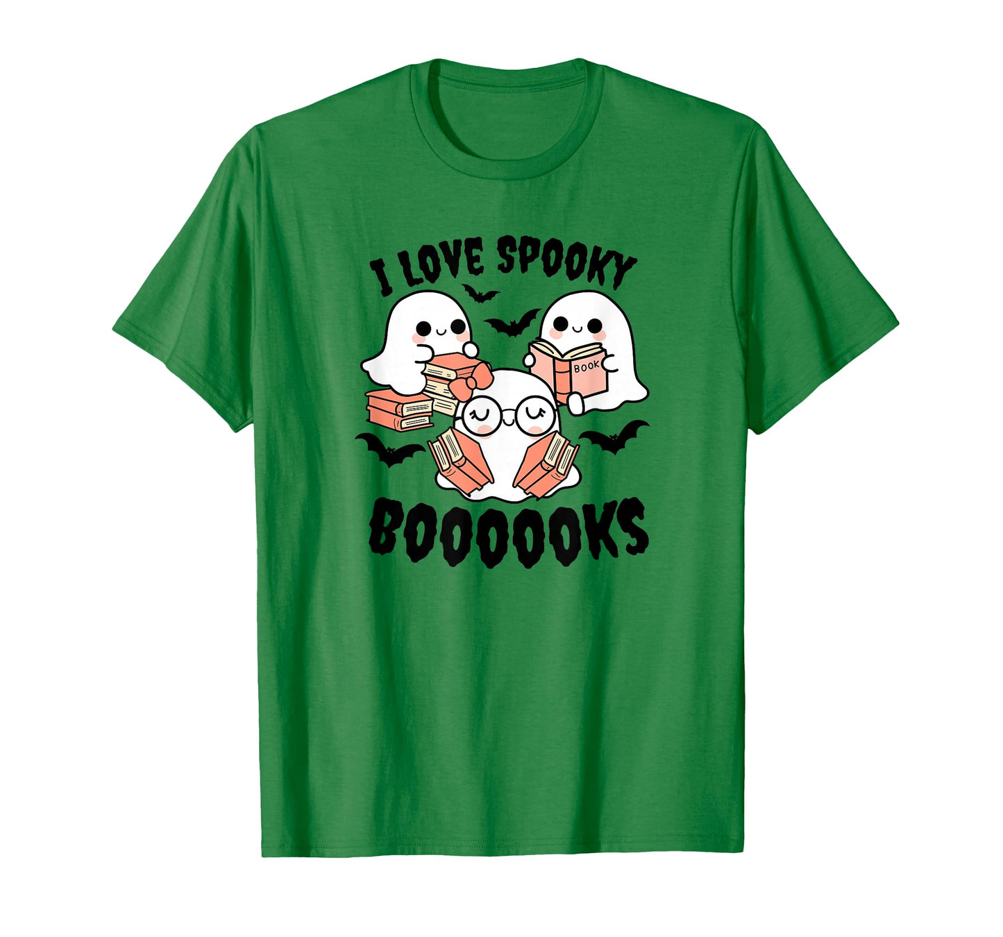 I Love Spooky Booooks Kawaii Ghosts Books Lover Reading T-Shirt