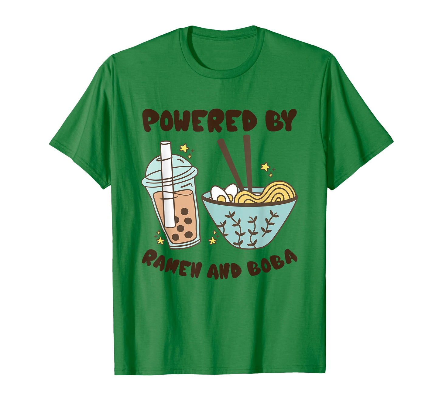 Powered By Ramen And Boba Tea Japanese Food Anime T-Shirt