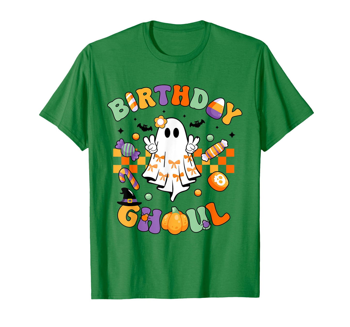 Birthday Ghoul Retro Groovy Boo Ghost Halloween Birthday T-Shirt