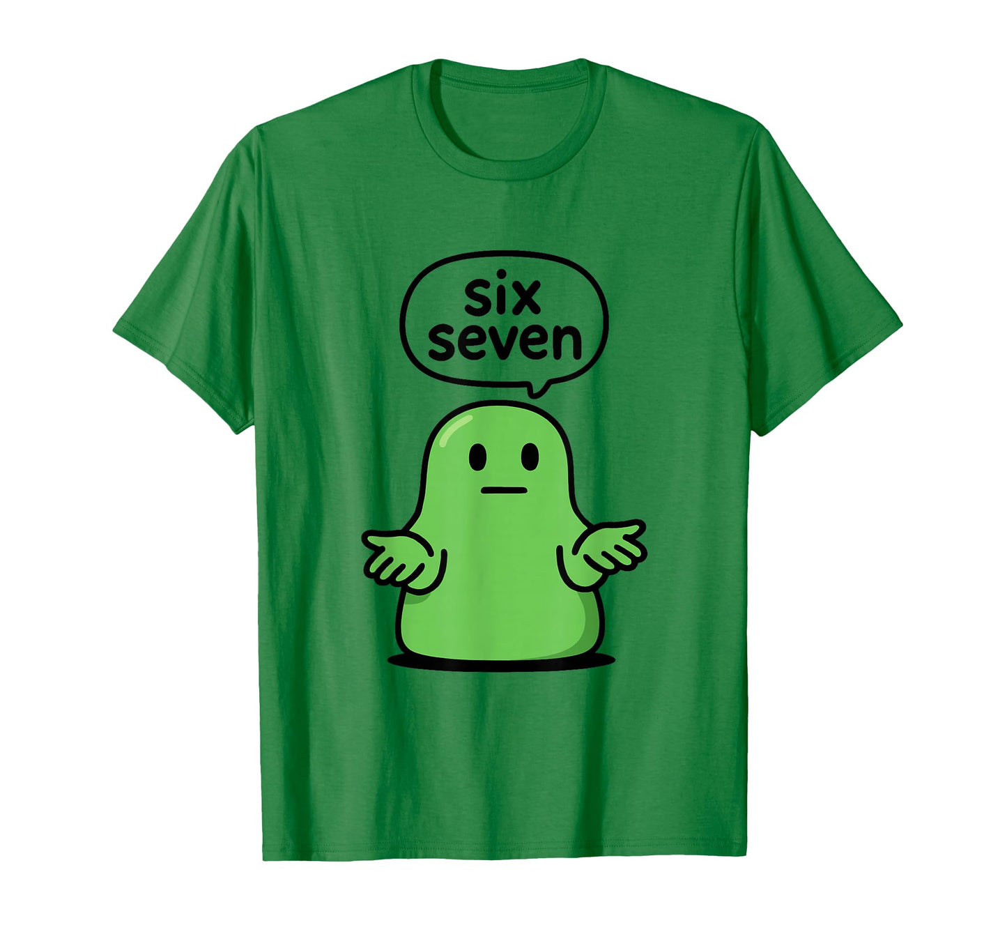 67 Six Seven 6-7 Green Blob Slime - Funny Kids Brainrot Meme T-Shirt
