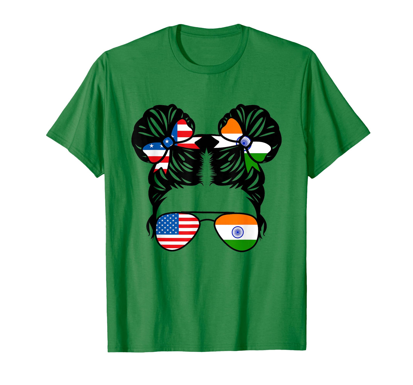 Half American Half Indian Girl USA India Flag Patriot T-Shirt