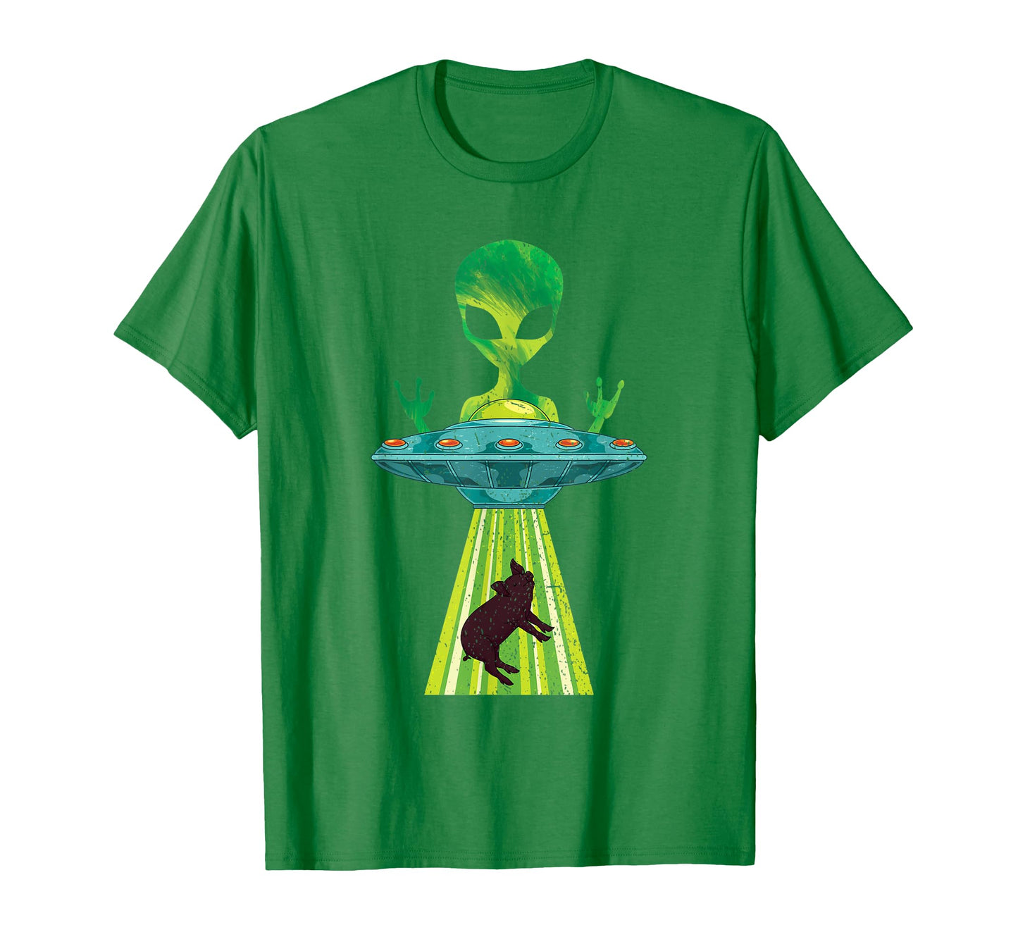 Farm Animal Sci Fi Alien Believer Pig UFO Abduction Alien T-Shirt