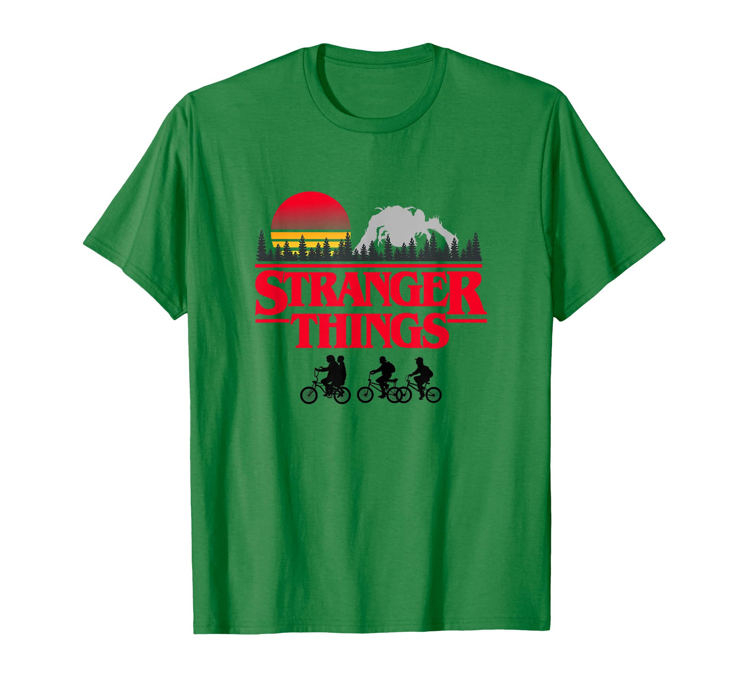 Stranger Things Retro Vintage Sunset Group Bike Silhouettes T-Shirt