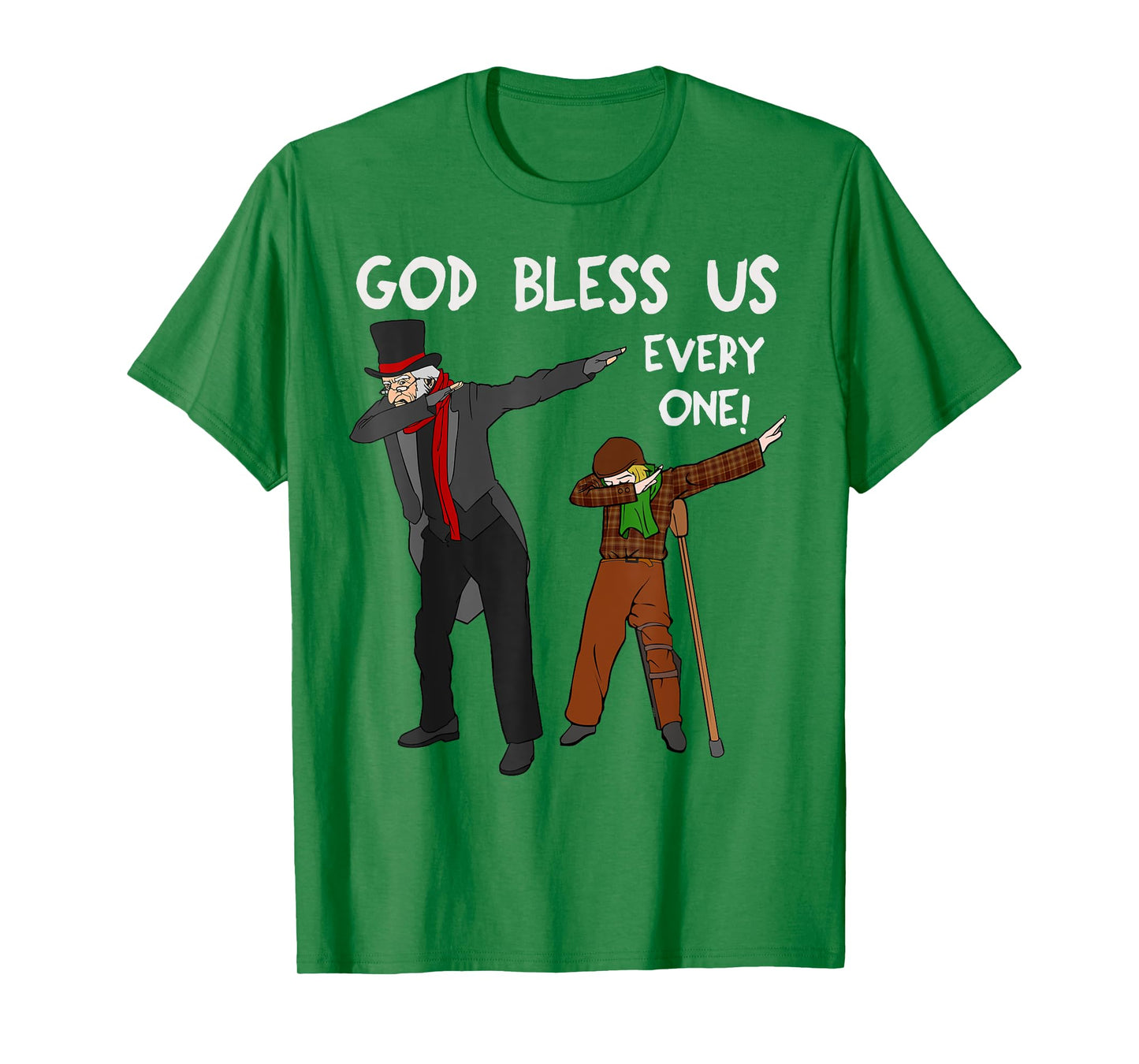 God Bless Us Everyone Dabbing Tiny Tim & Scrooge Christmas T-Shirt