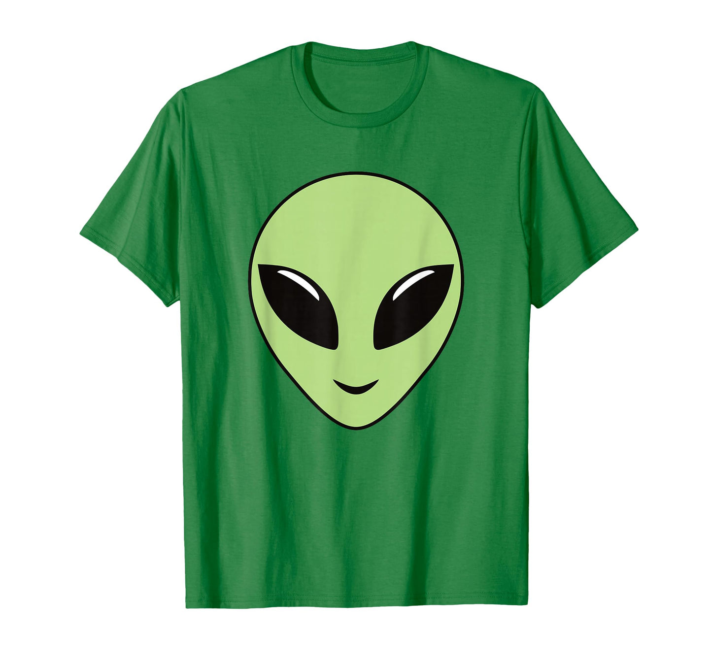 Green Alien Head Cute Funny Happy Face Alien Men Women Kids T-Shirt