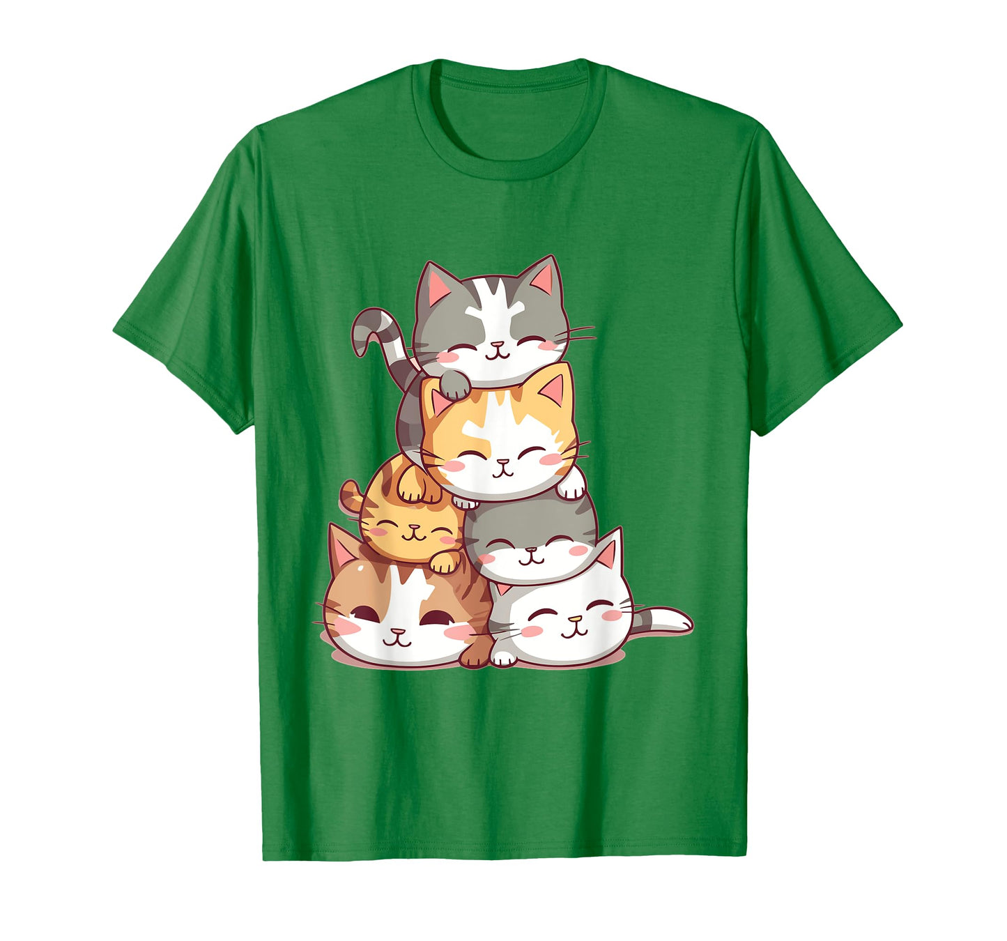 Cat Cute Kitty Pile Cats Anime Kawaii Neko Women Girls T-Shirt