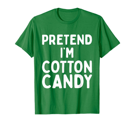 Pretend I'm Cotton Candy Funny Lazy Pink Halloween Costume T-Shirt