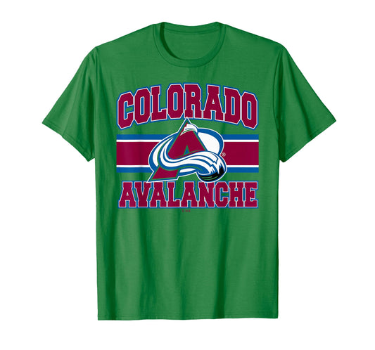 Colorado Avalanche Stripe Heather Gray Officially Licensed T-Shirt