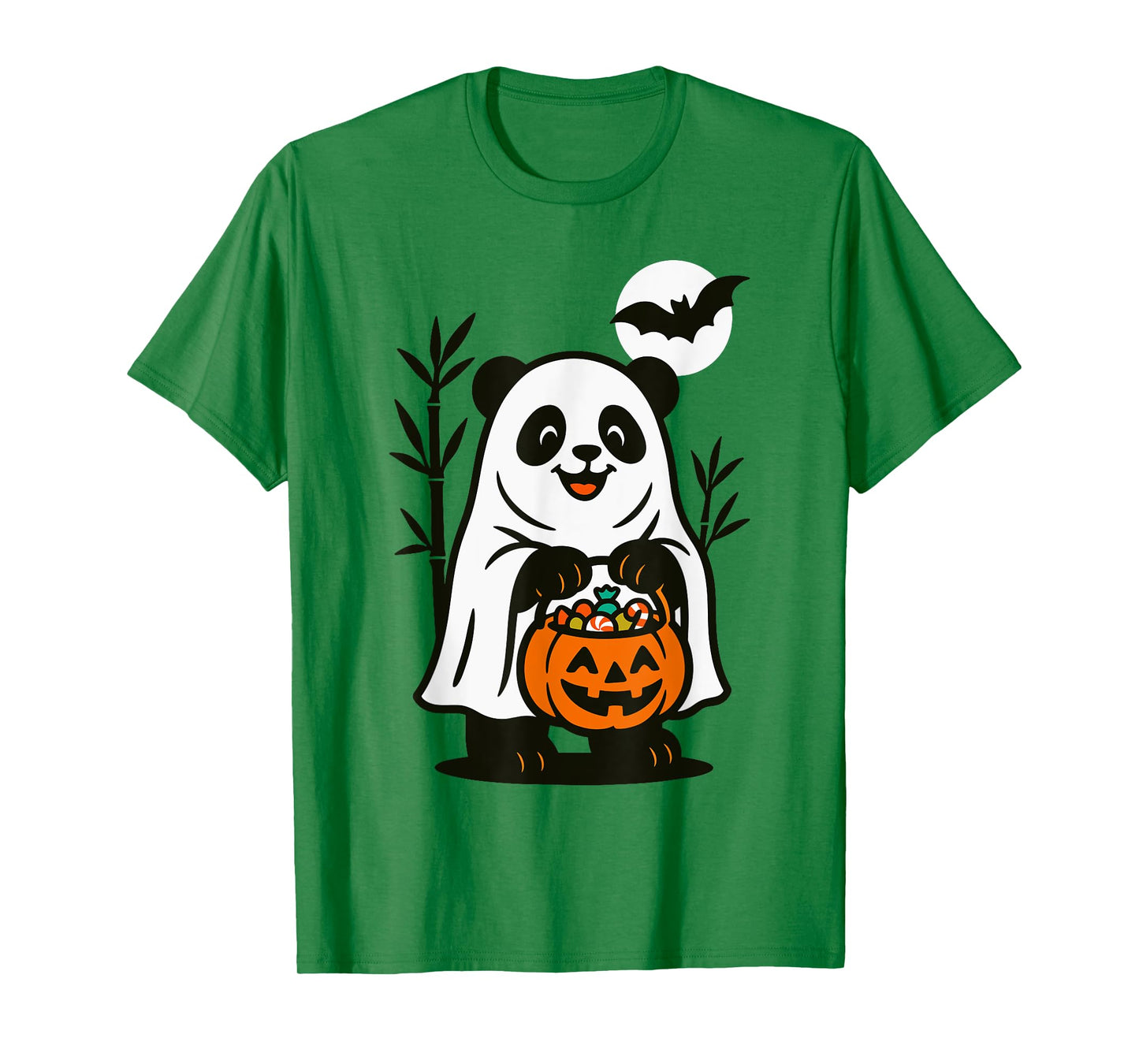 Cute Ghost Halloween Men Women Kids Funny Panda T-Shirt