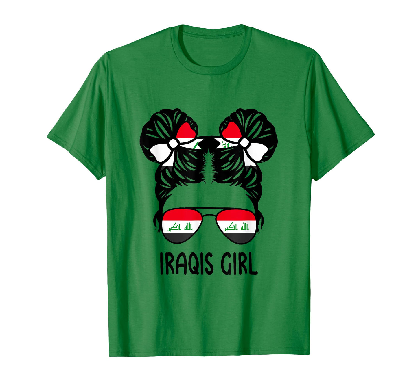 Iraqis Girl Messy Hair Iraq Pride Patriotic Womens Kids T-Shirt
