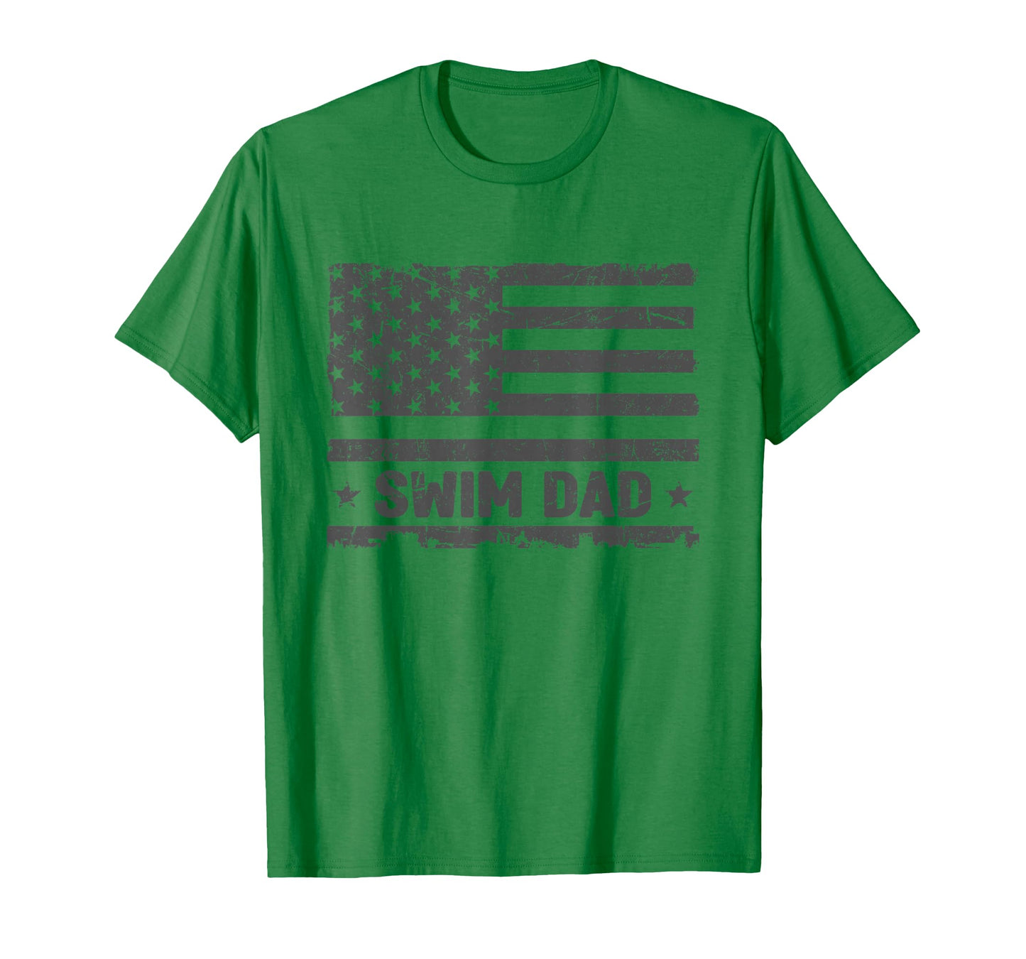 Vintage Swim Dad America US Flag Patriot Funny Gift T-Shirt
