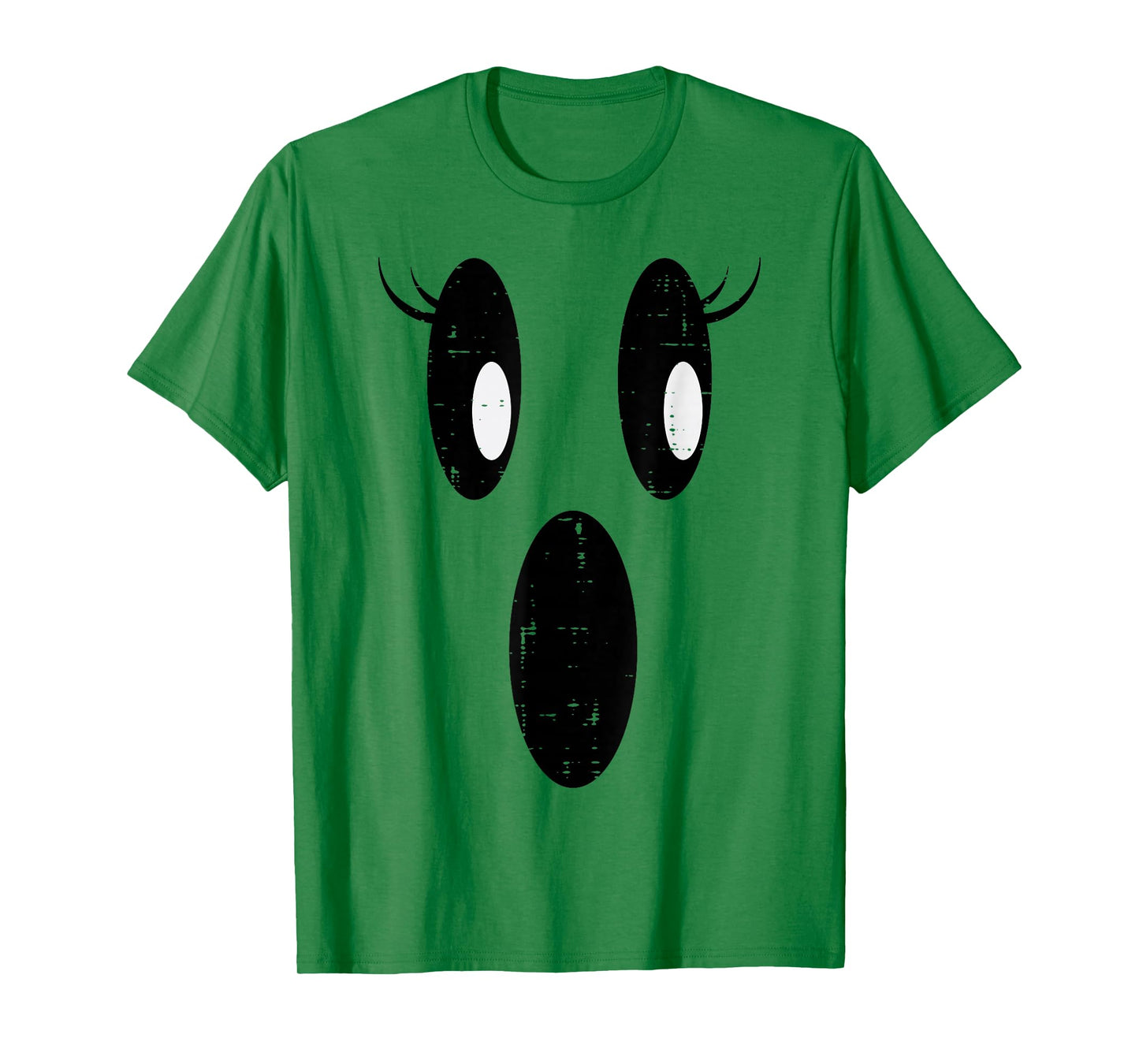 Halloween Ghost Eyelashes Face Cute Costume Girls Kids Women T-Shirt