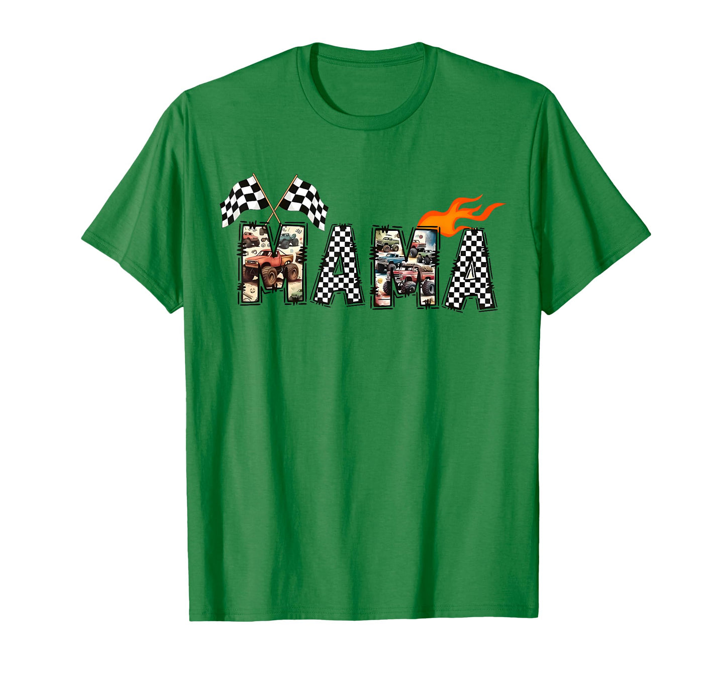 Mama Retro Monster Truck Family Crew Birthday Matching T-Shirt