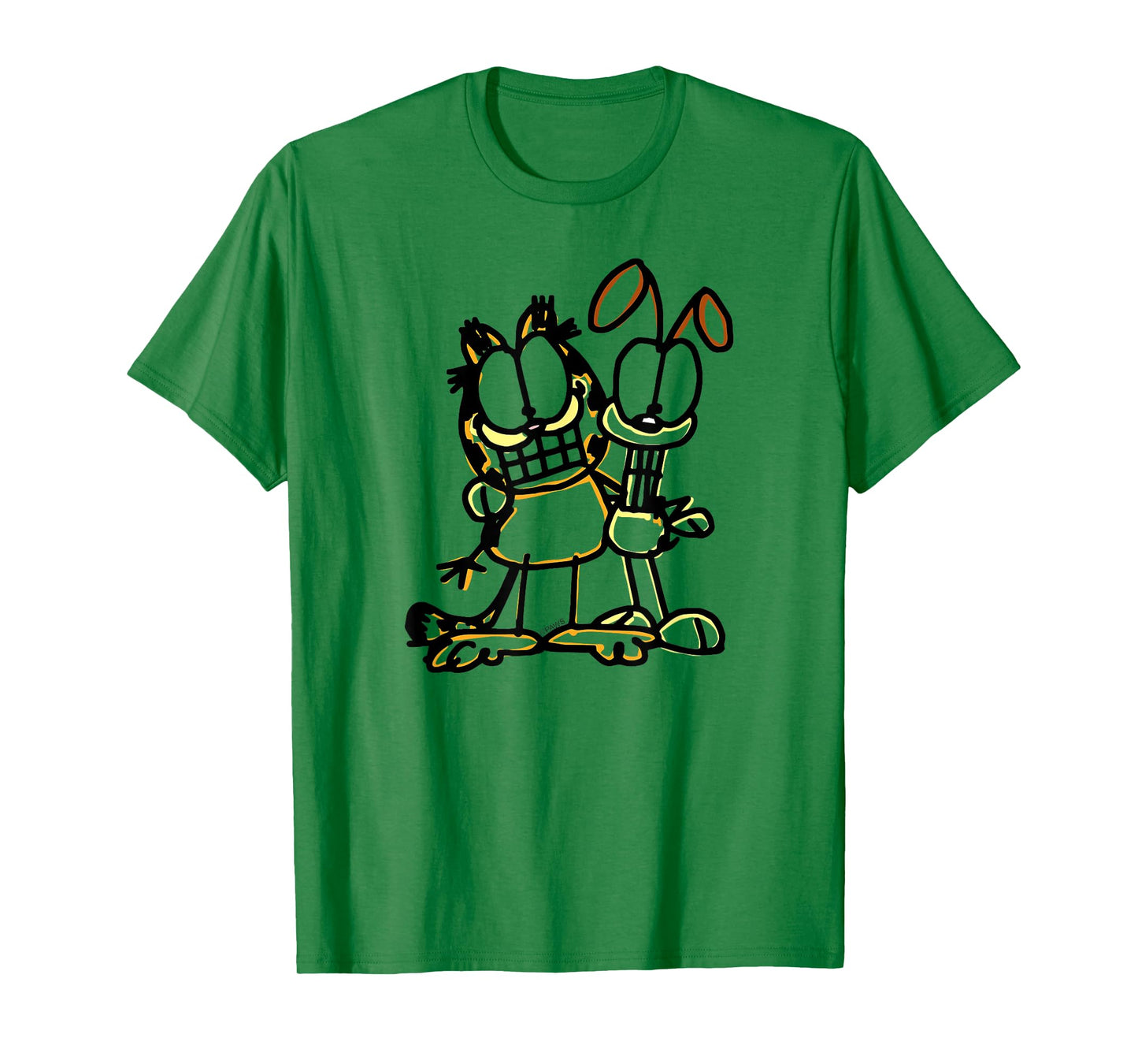 Garfield Sketch Garfiled and Odie Cartoon Cat and Dog T-Shirt