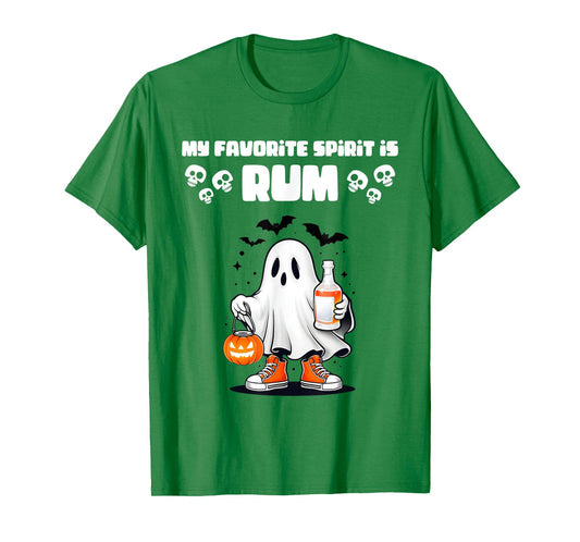 Funny Spooky Ghost Rum, My Favorite Spirit Is Rum Halloween T-Shirt