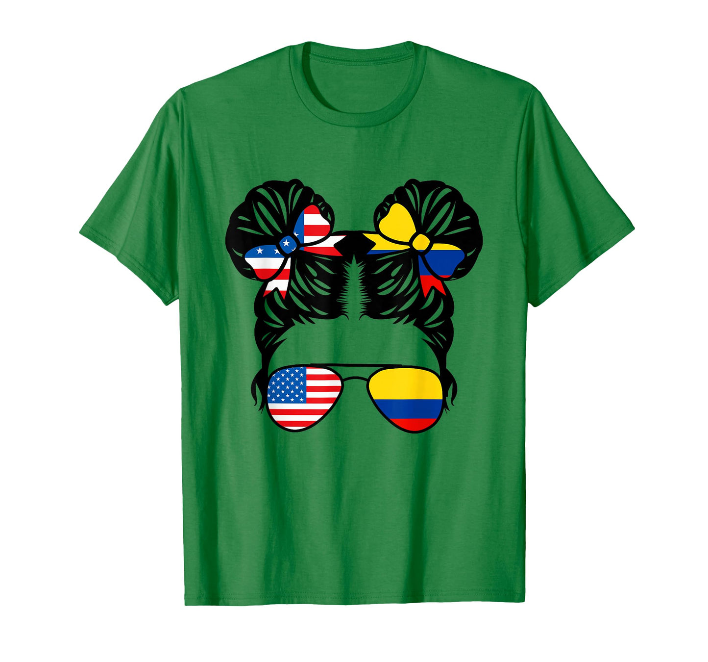 Half American Half Colombian Girl USA Colombia Flag Patriot T-Shirt Small